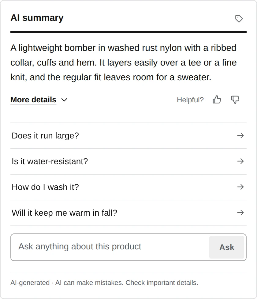 Questions as a ruled list